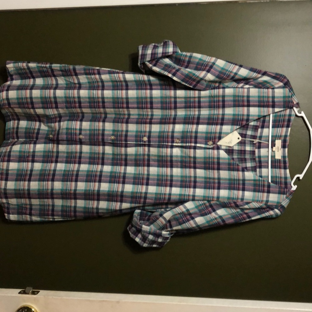 New plaid button up dress